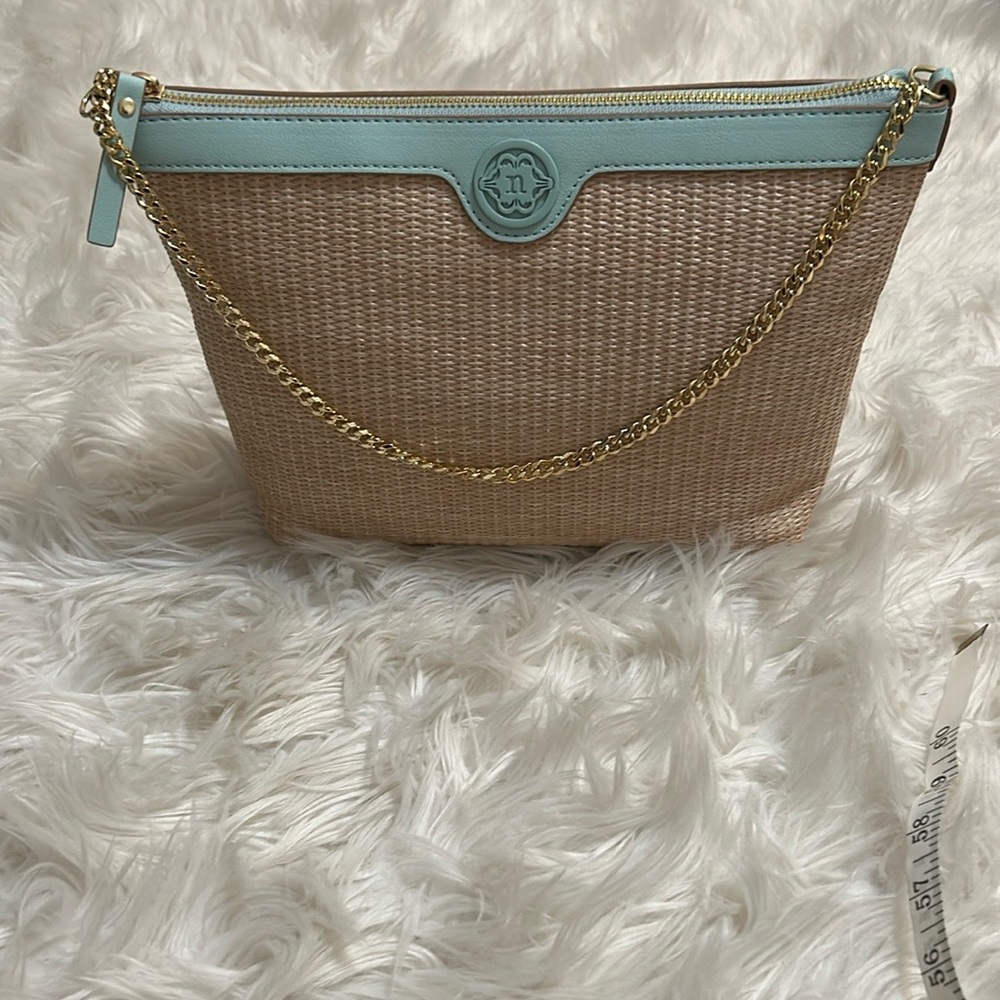 NWOT, Nanette Lepore Stylish Tan and Mint Women's Bag
